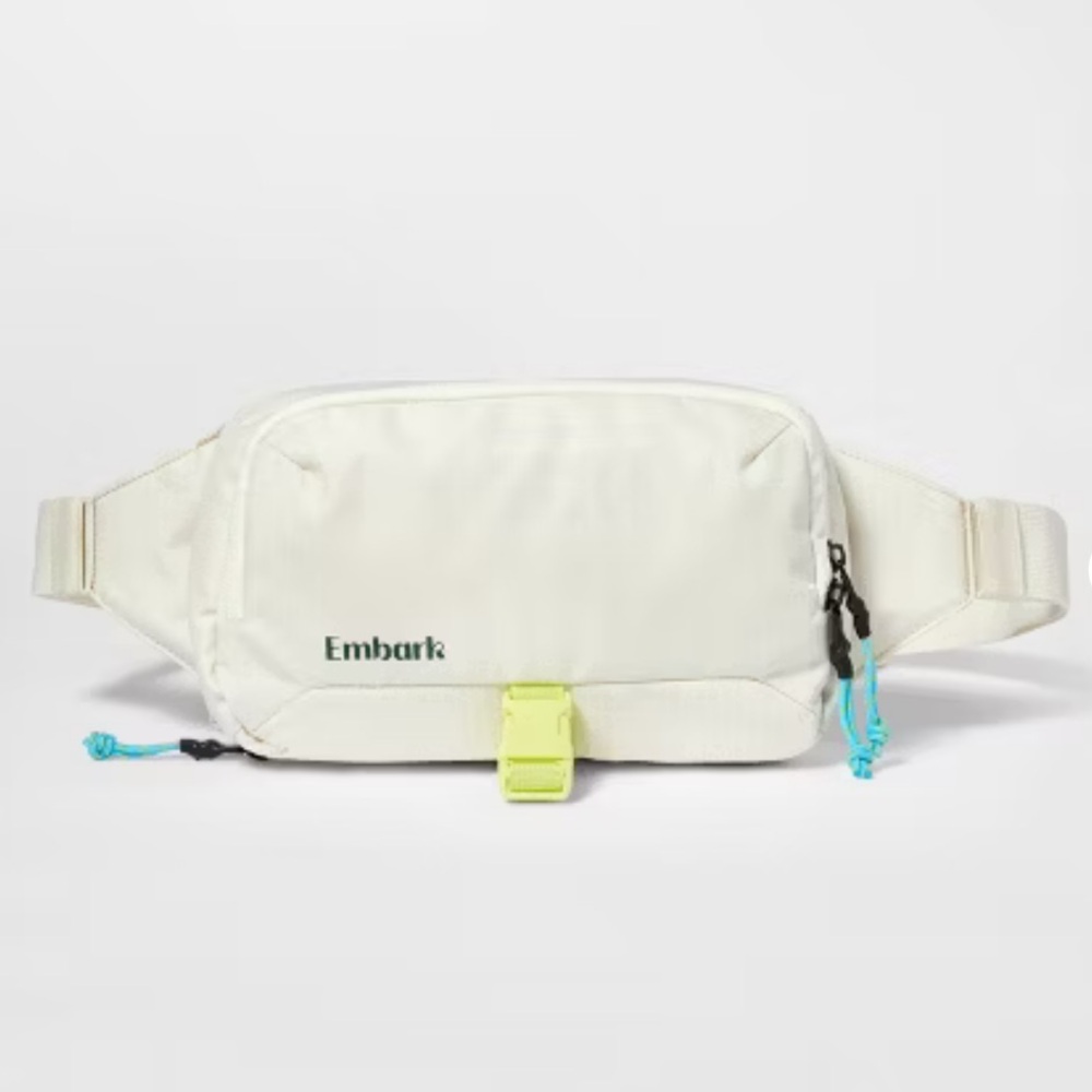 Embark Waist Fanny Pack in Off-White with Neon Details